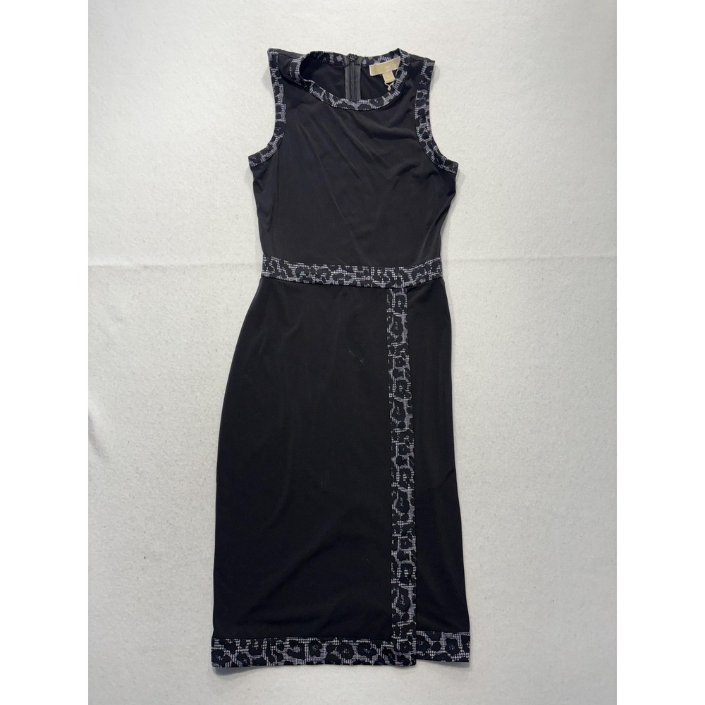 MICHAEL Michael Kors Dress Womens XS Black Crew Neck Sleeveless Sheath Stretch